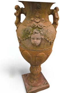 Pair of Large Terracotta Garden Vases – Tuscany, Italy, 1950s