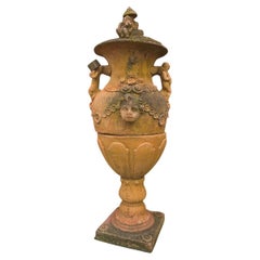 Pair of Large Terracotta Garden Vases – Tuscany, Italy, 1950s
