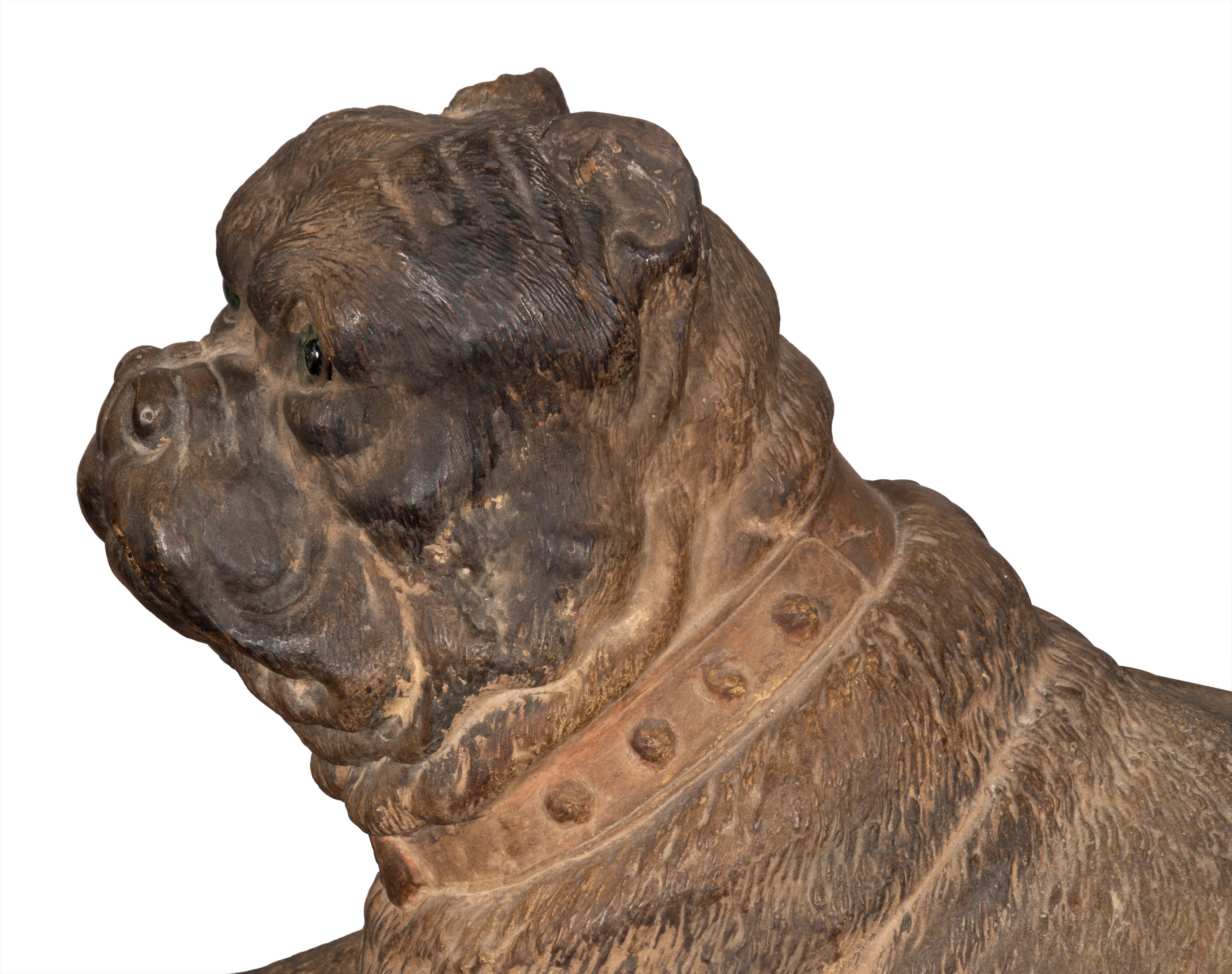 Pair of Large Terracotta Mastiff Dogs For Sale 8