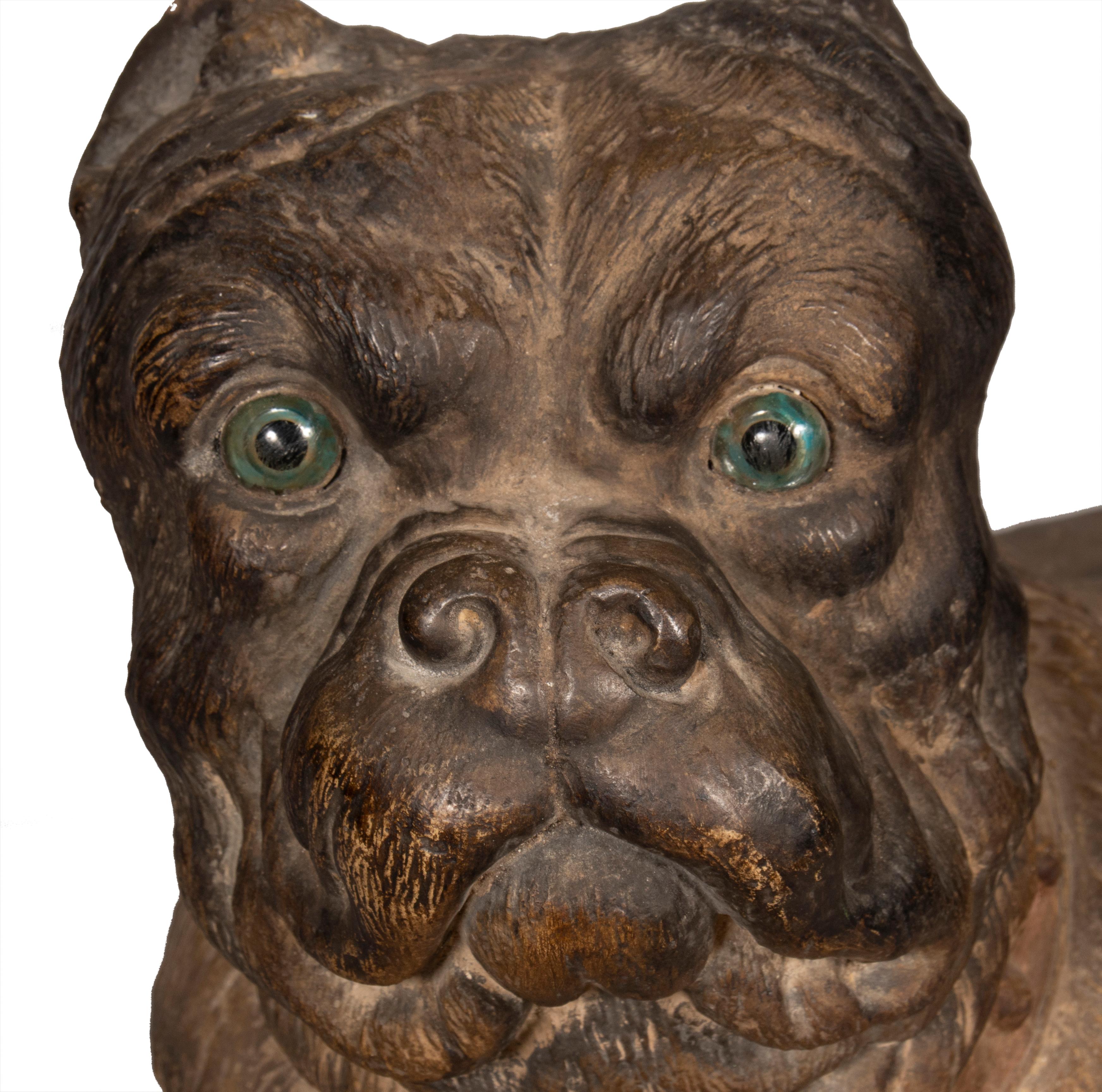Pair of Large Terracotta Mastiff Dogs For Sale 12