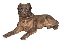 Pair of Large Terracotta Mastiff Dogs