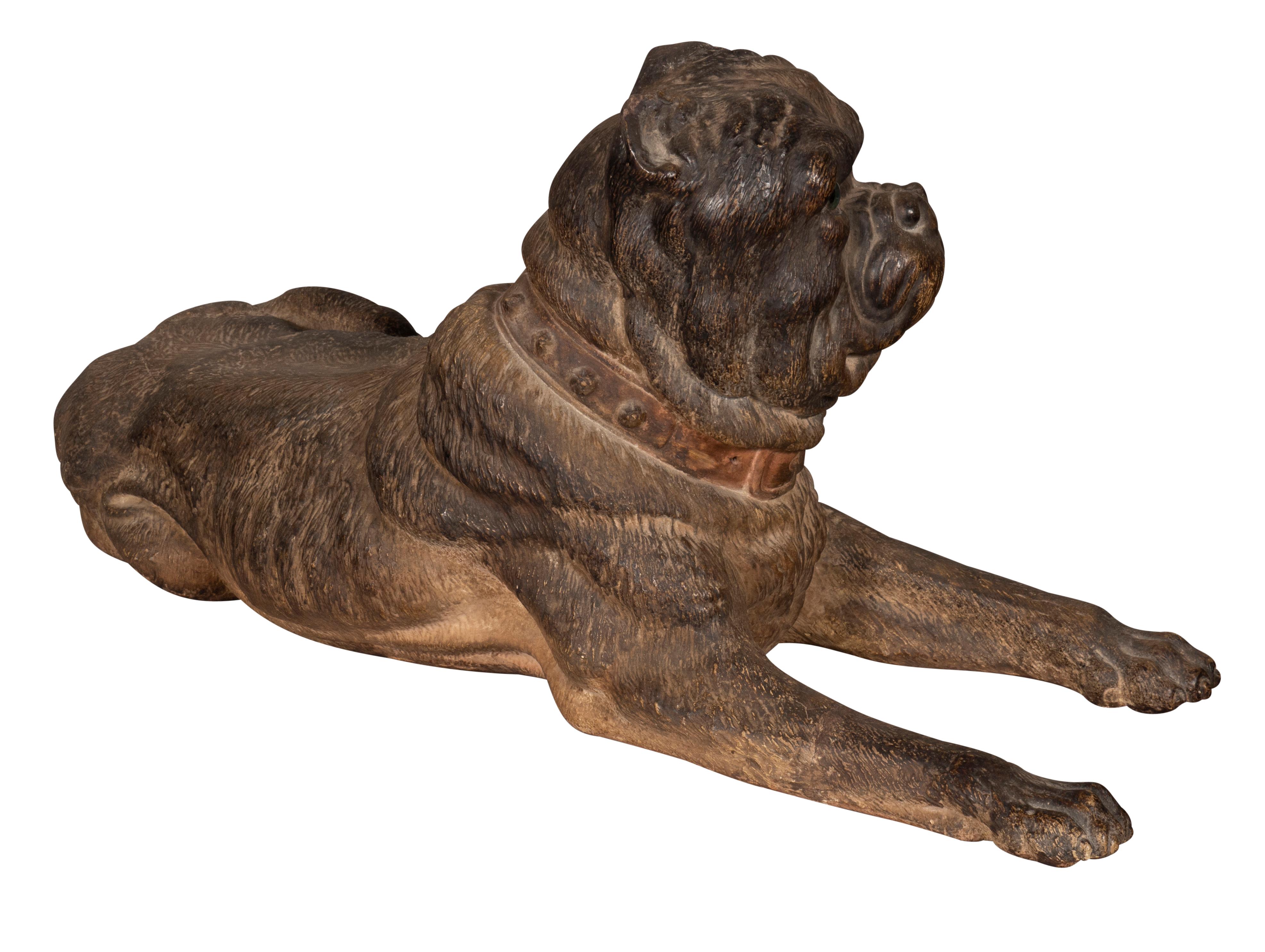 Pair of Large Terracotta Mastiff Dogs For Sale 1