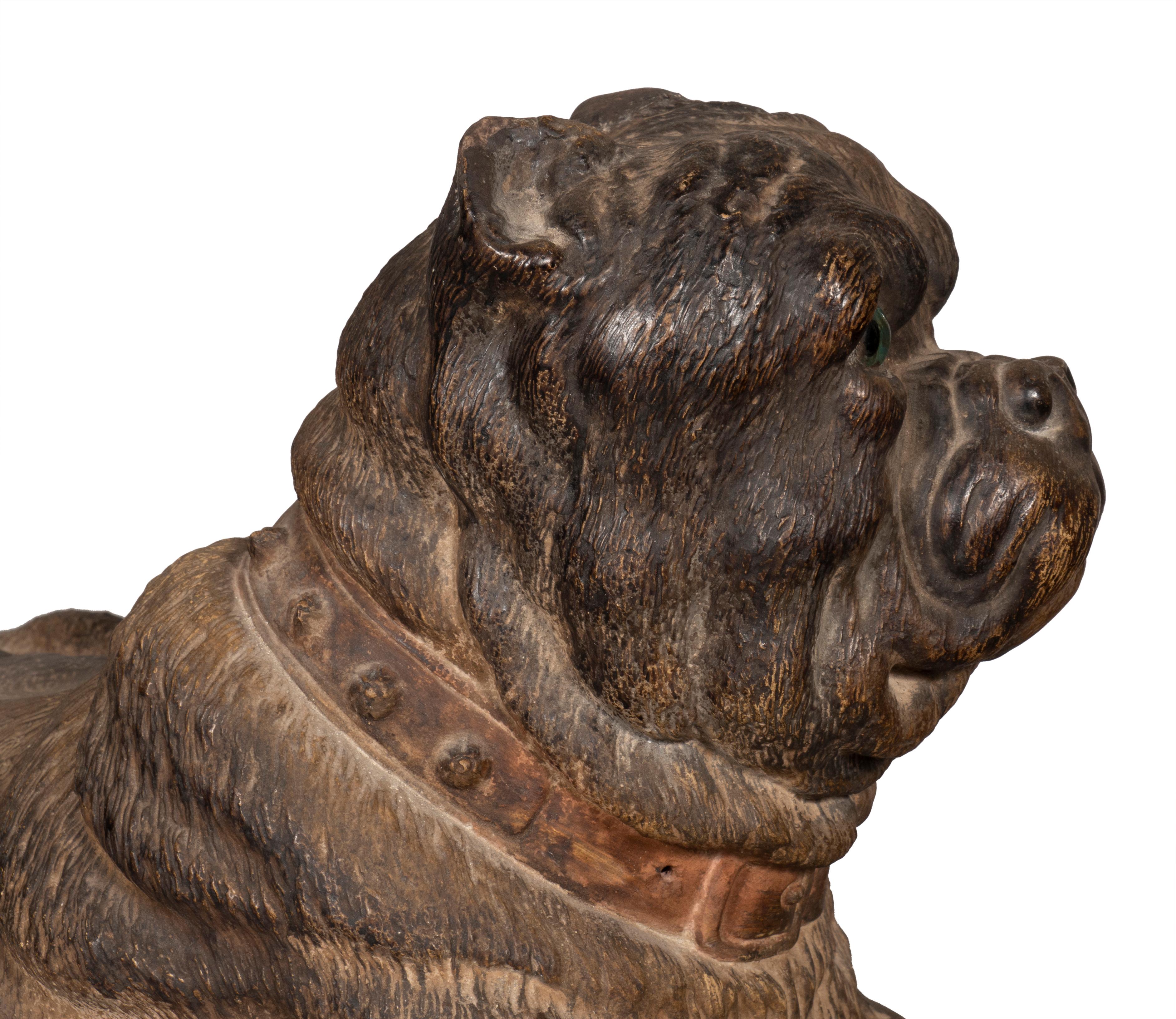 Pair of Large Terracotta Mastiff Dogs For Sale 2