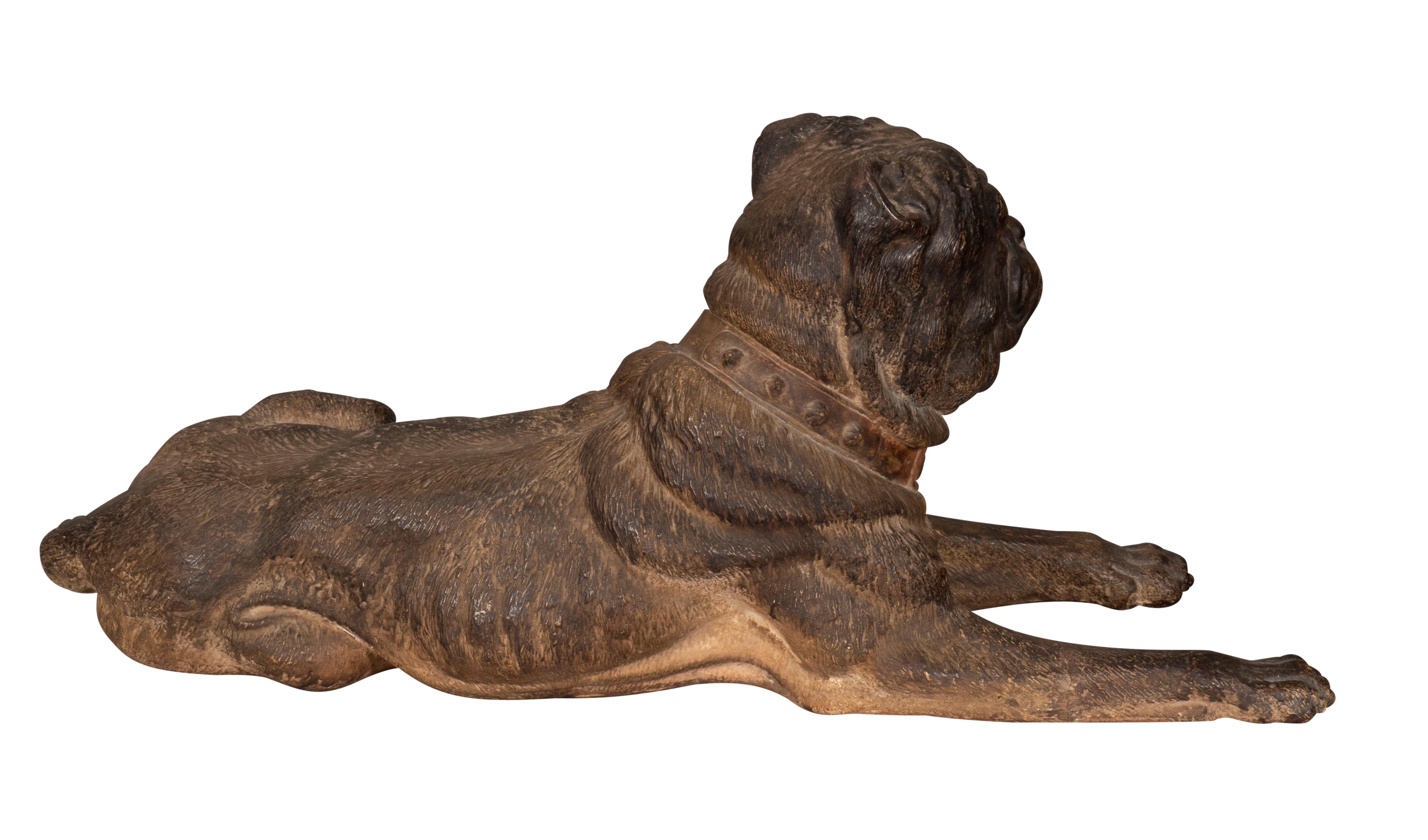 Pair of Large Terracotta Mastiff Dogs For Sale 3