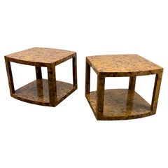 Pair of Large Tessellated Penshell Tables by Karl Springer