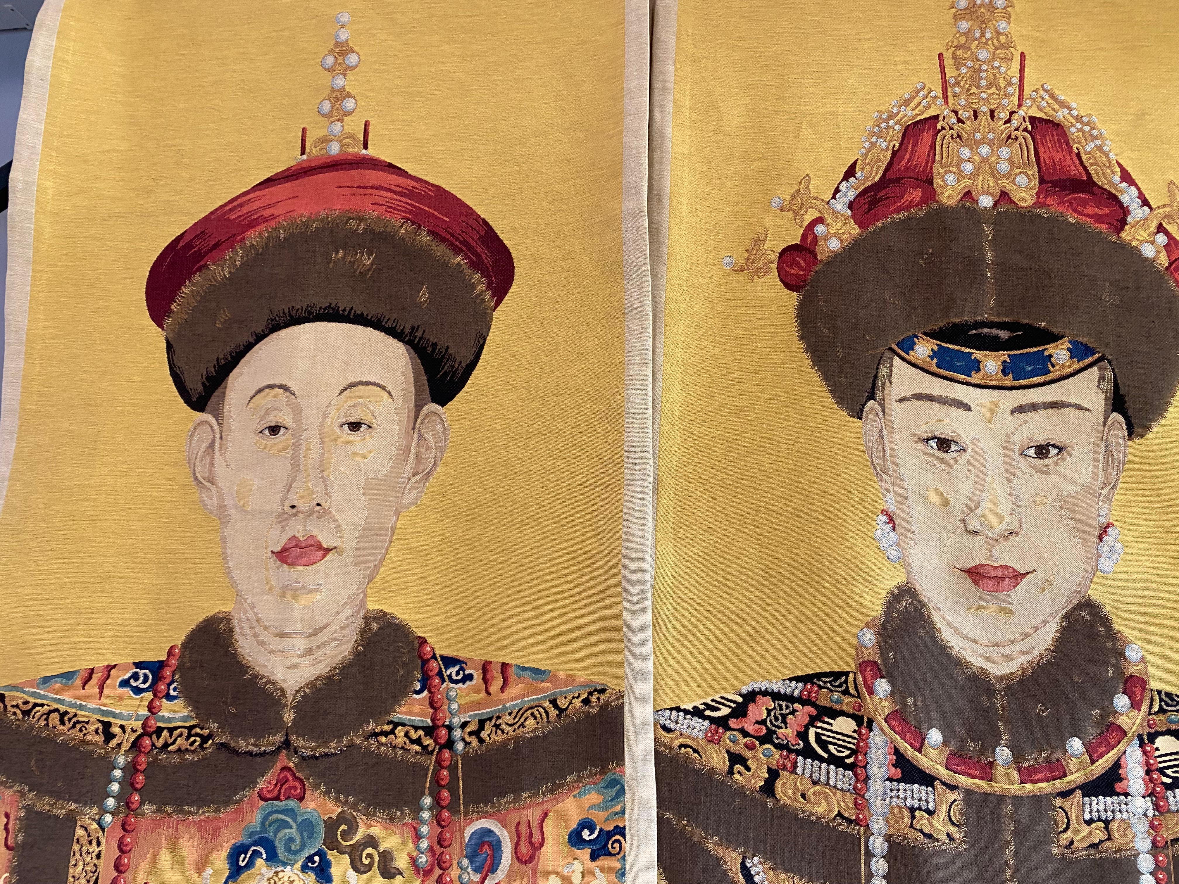 Pair of Large Textile Portraits of a Chinese Imperial Couple of the Ming Dynasty 3