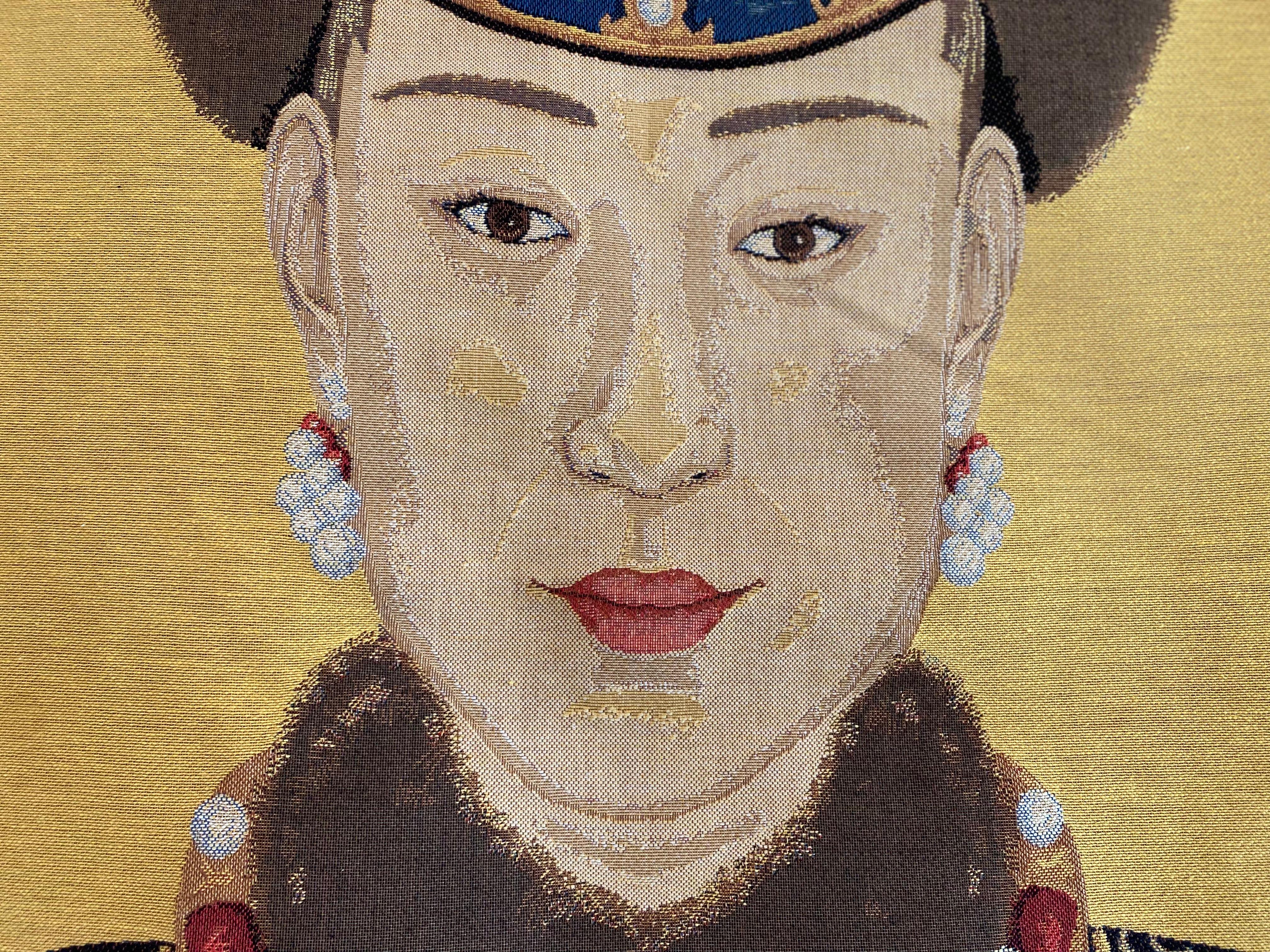 Pair of Large Textile Portraits of a Chinese Imperial Couple of the Ming Dynasty 1
