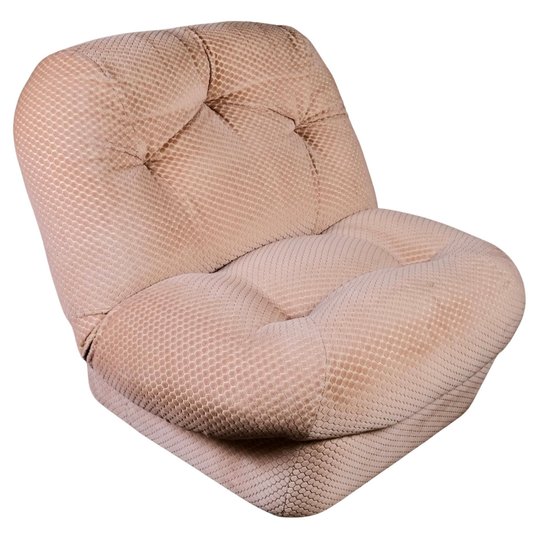 Coppia di grandi poltrone in velluto testurizzato provenienti dalla Francia, 1970