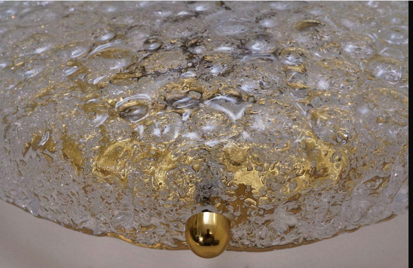 Mid-Century Modern  1 of the 2 XL Thick Massive Bubble Glass Flush Mount/Wall Lights, 1960 For Sale