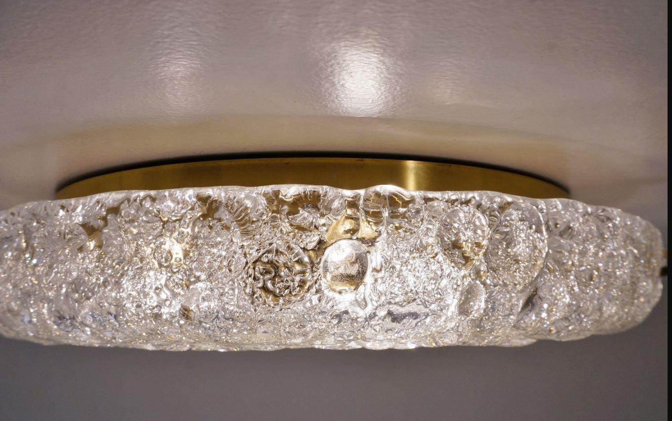  1 of the 2 XL Thick Massive Bubble Glass Flush Mount/Wall Lights, 1960 In Good Condition For Sale In Rijssen, NL