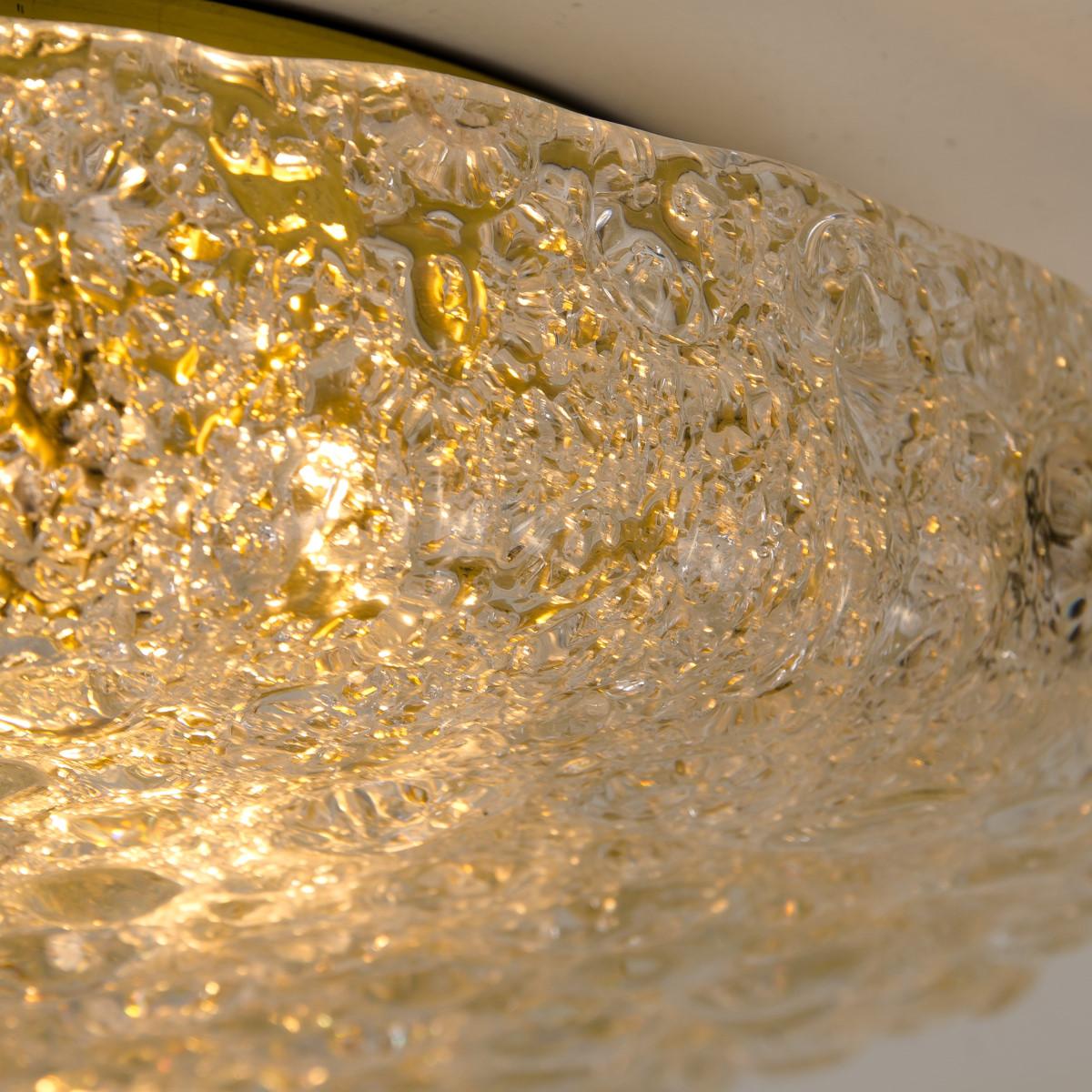 Mid-20th Century  1 of the 2 XL Thick Massive Bubble Glass Flush Mount/Wall Lights, 1960 For Sale