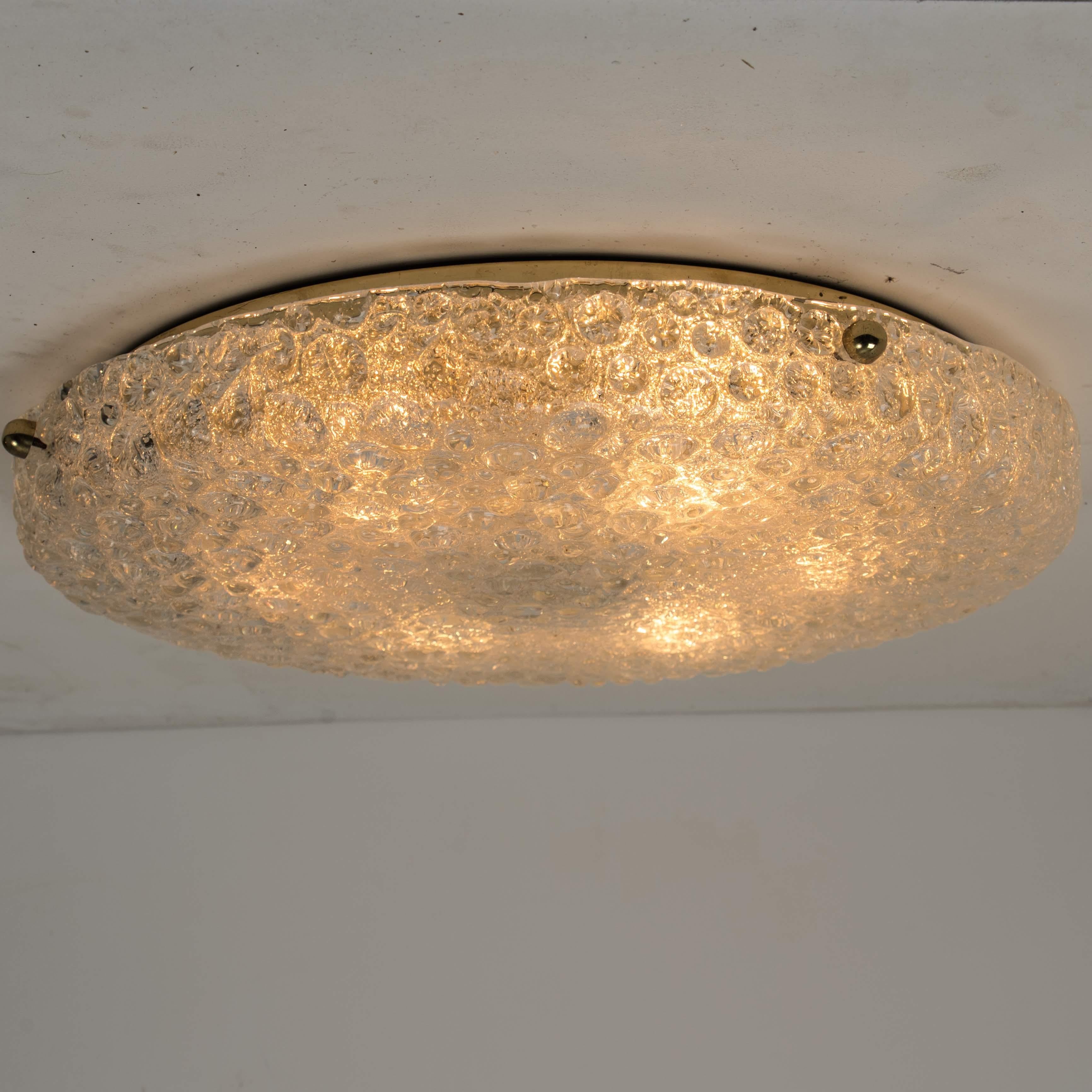  1 of the 2 XL Thick Massive Bubble Glass Flush Mount/Wall Lights, 1960 For Sale 3
