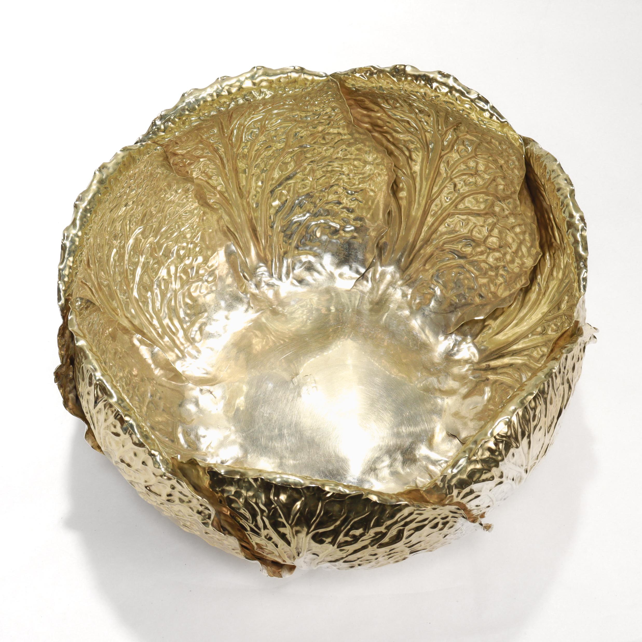 Pair of Large Tiffany & Co Sterling Silver Cabbage Centerpiece Serving Bowls For Sale 4