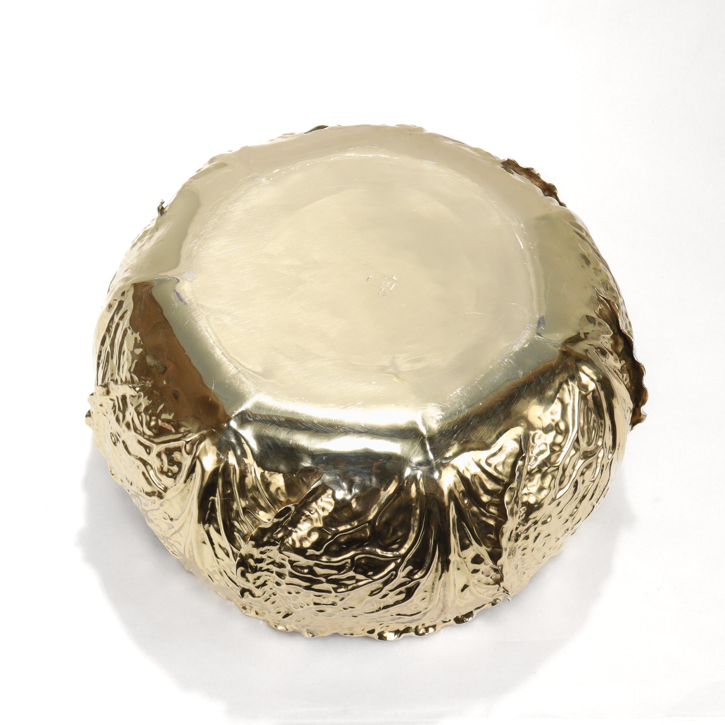 Pair of Large Tiffany & Co Sterling Silver Cabbage Centerpiece Serving Bowls For Sale 7