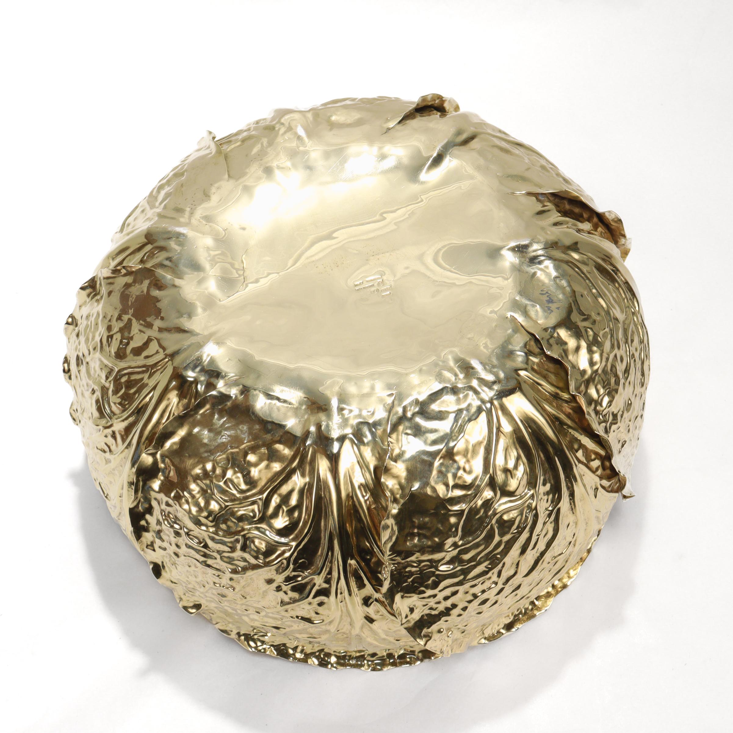 Pair of Large Tiffany & Co Sterling Silver Cabbage Centerpiece Serving Bowls For Sale 8