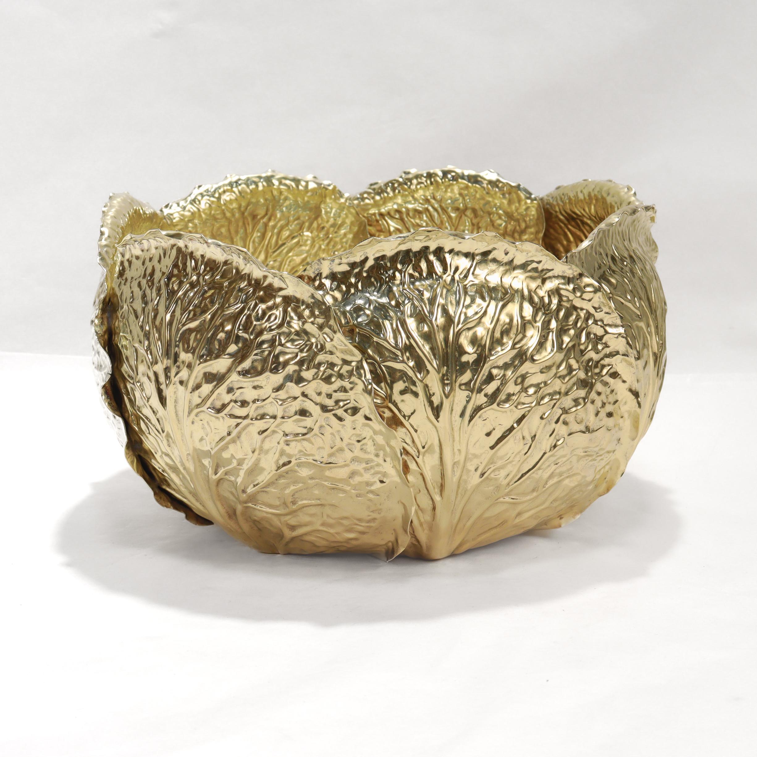 Pair of Large Tiffany & Co Sterling Silver Cabbage Centerpiece Serving Bowls For Sale 1
