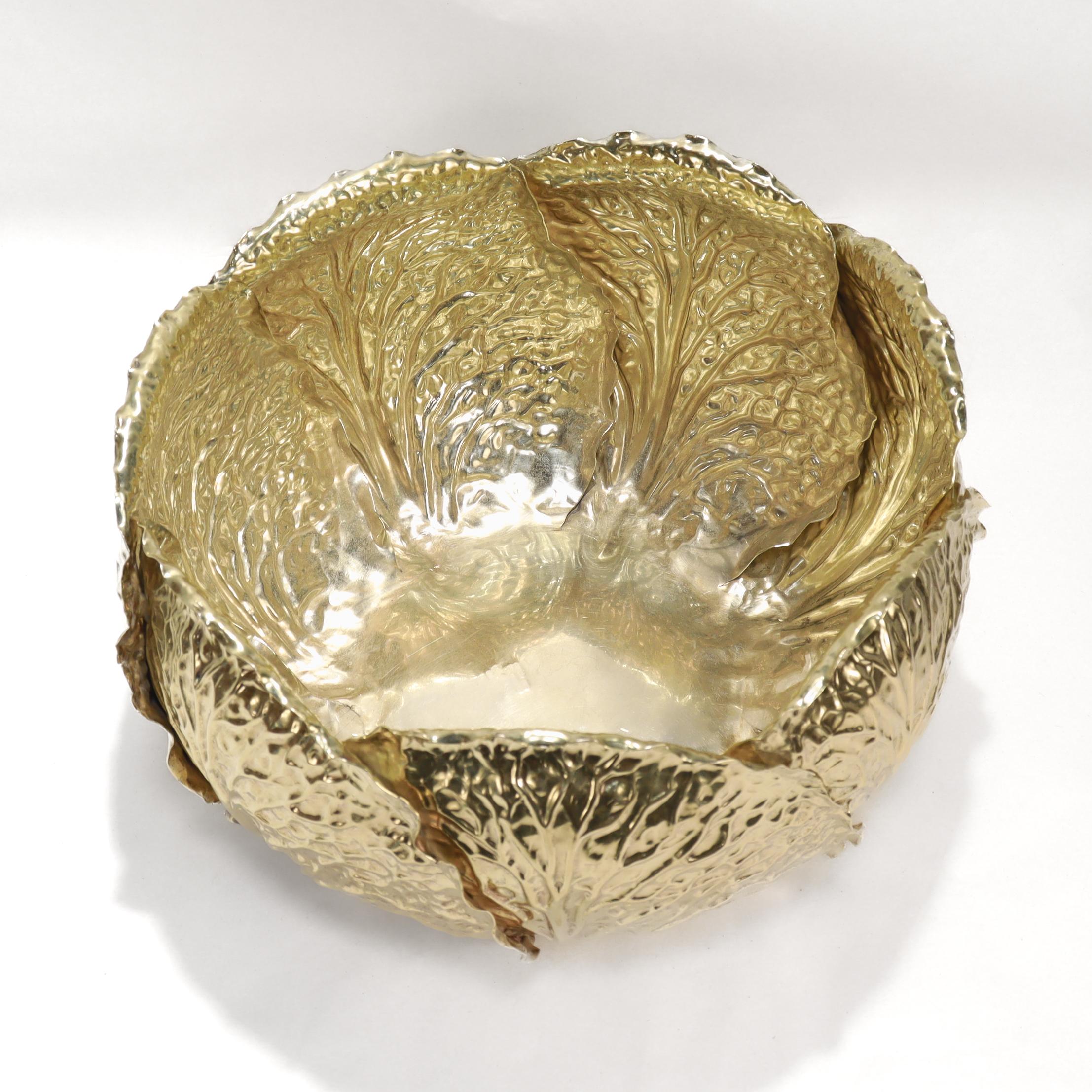 Pair of Large Tiffany & Co Sterling Silver Cabbage Centerpiece Serving Bowls For Sale 3