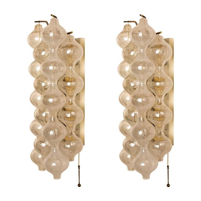 Mid-Century Modern 1 of 2 Pairs of XL Tulipan Wall Lamps or Sconces by J.T. Kalmar (H 21, 6