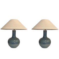 Pair of Large Turquoise Lamps, China, Contemporary
