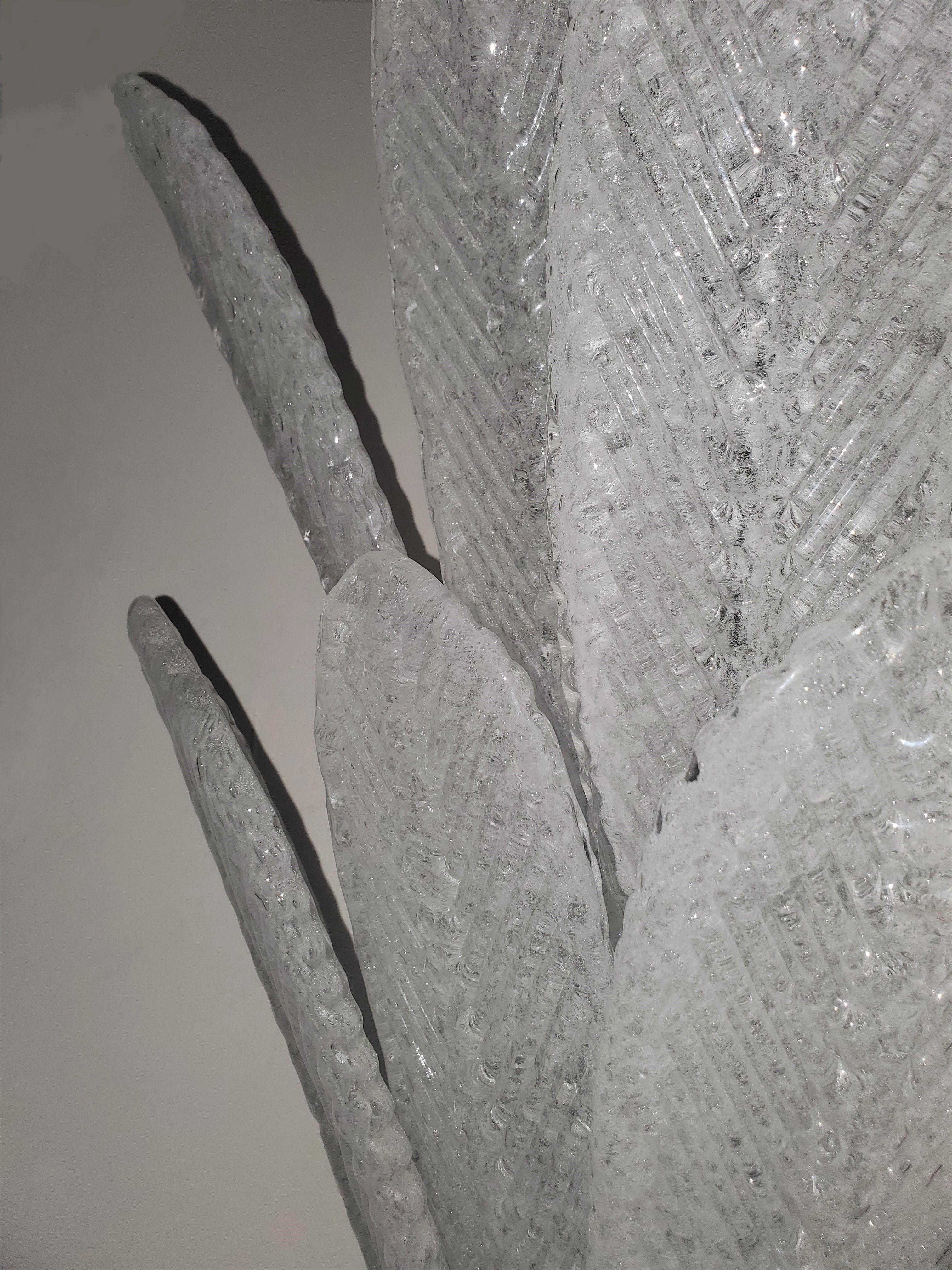 Pareja de grandes apliques de plumas de cristal de Murano soplado a mano de dos niveles Barovier et Toso  en venta 7
