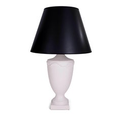 Large Urn-Shape White Plaster Lamps