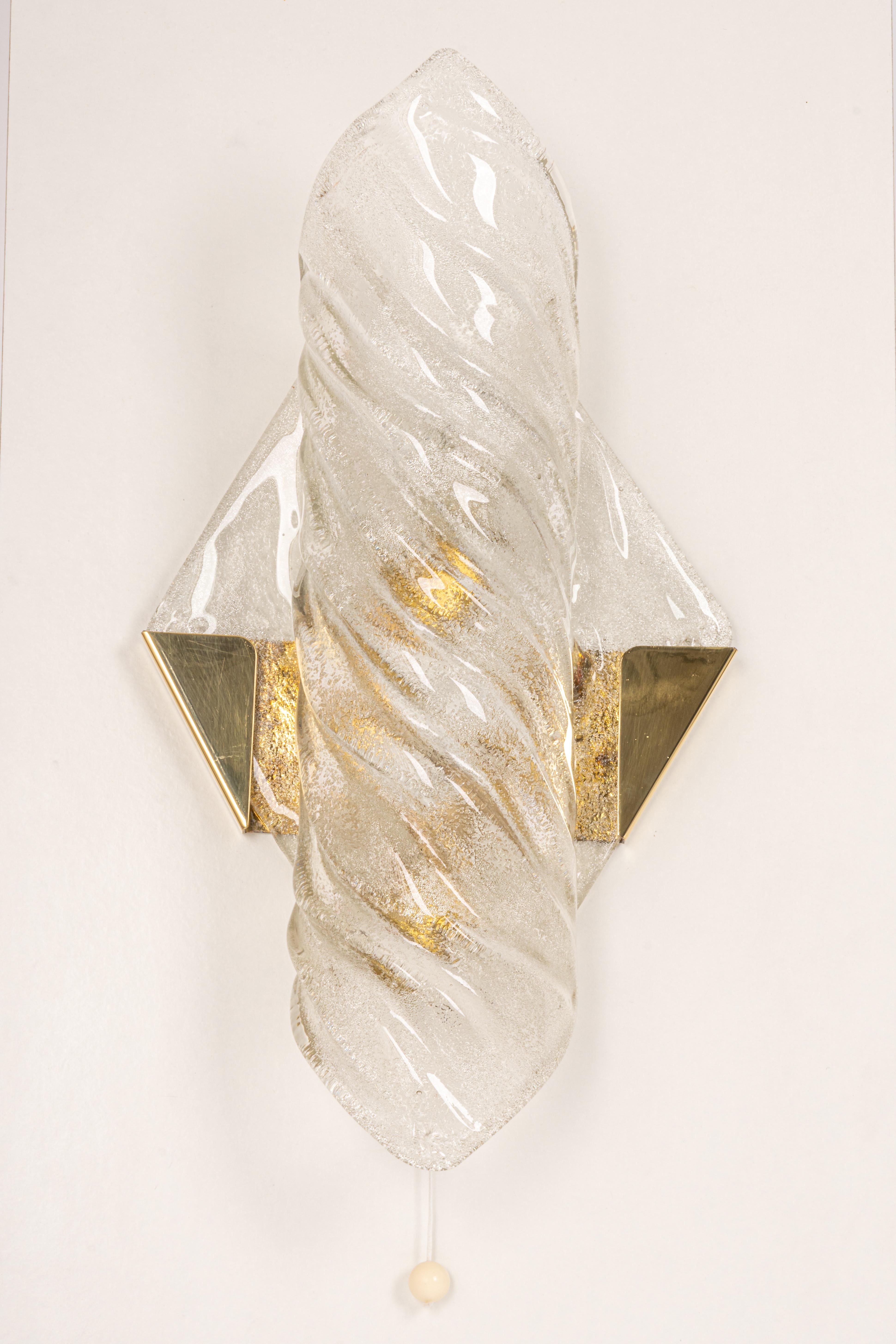 Pair of Large Vanity Angular Murano Glass Sconces by Hillebrand, Germany, 1960s For Sale 3