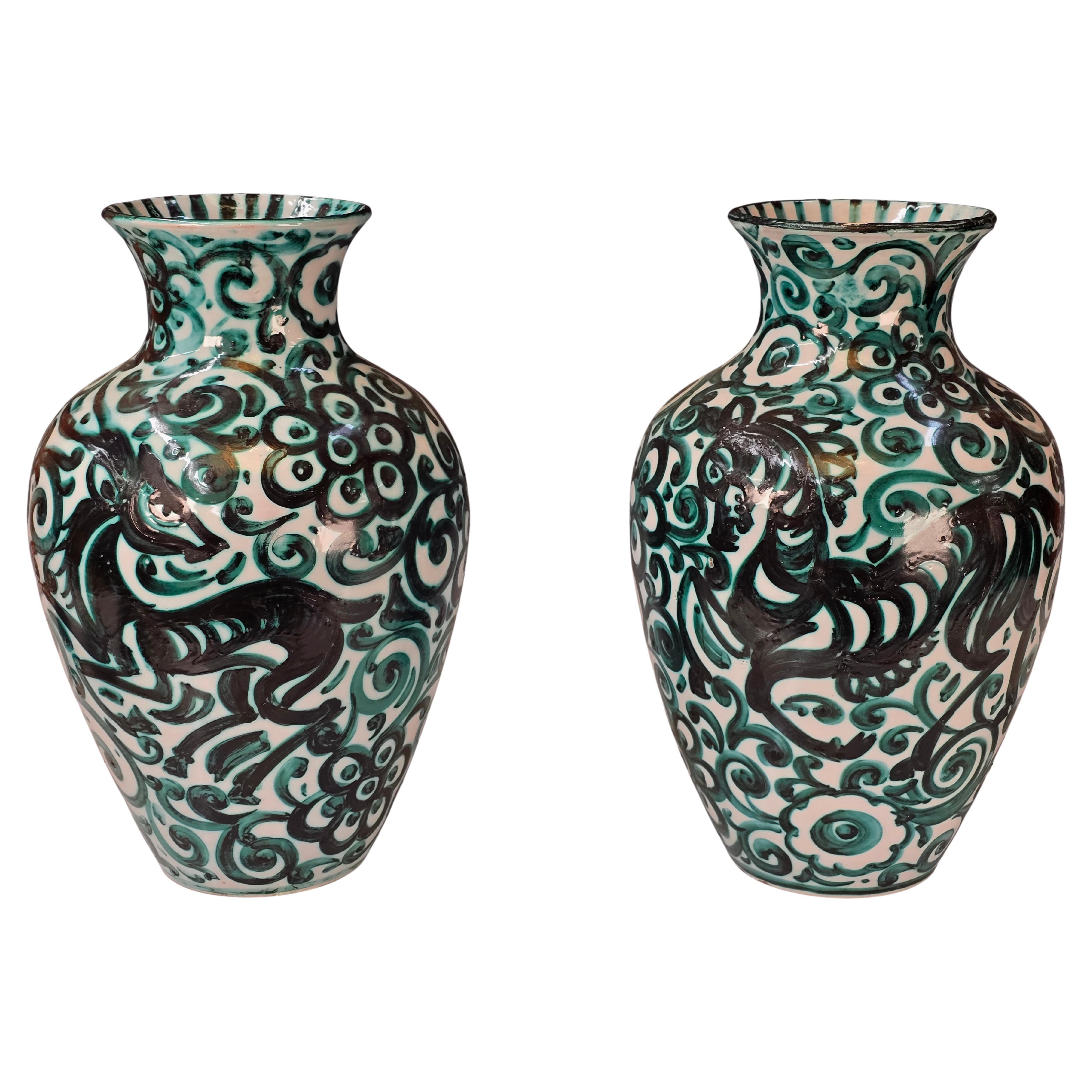 Pair of Large Vases by Giulio Guerrieri