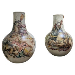 Pair of large vases ceramic Marcello Fantoni italy 1950