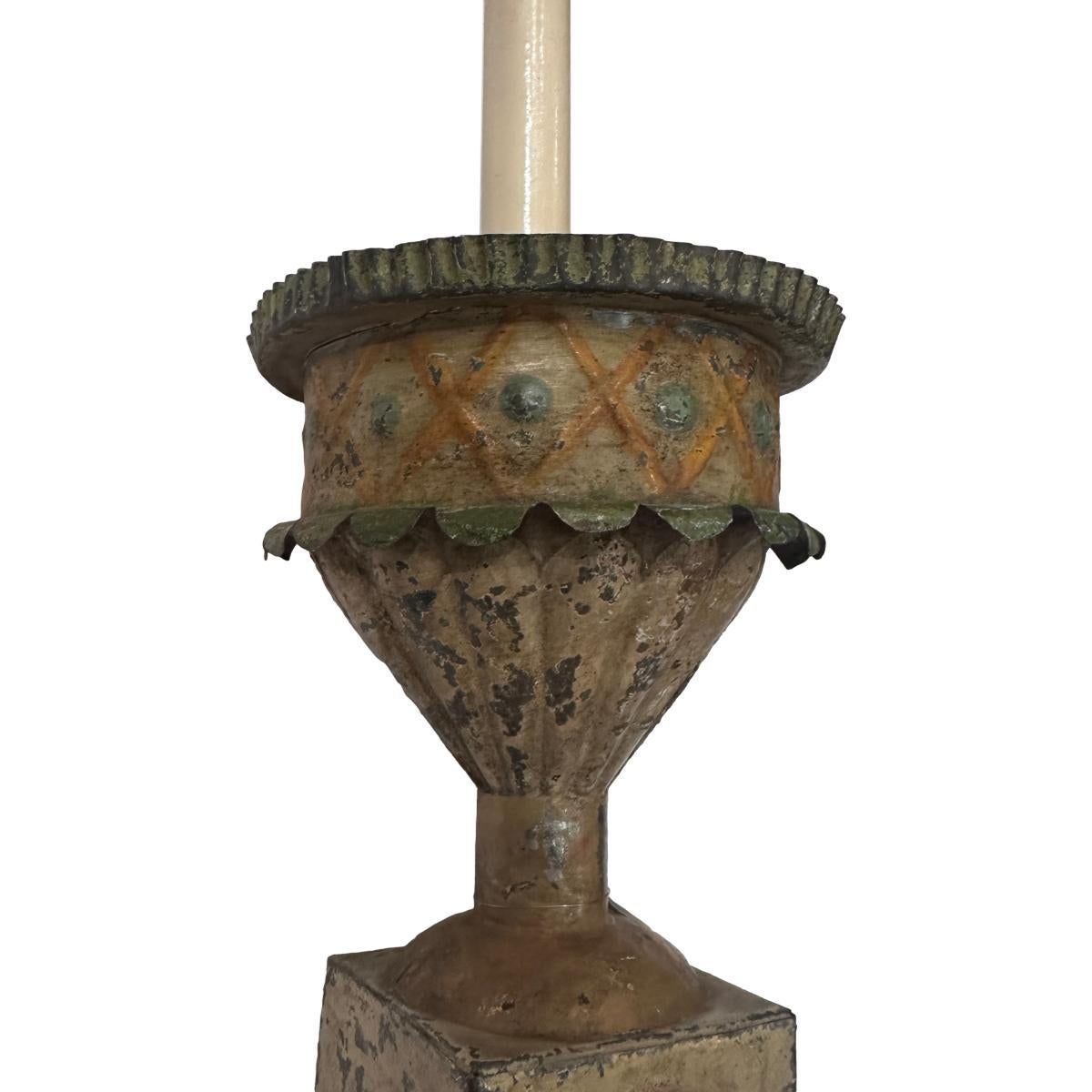 Painted Pair of Large Venetian Metal Sconces For Sale