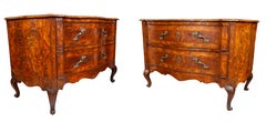 Pair Of Large Venetian Rococo Walnut Commodes