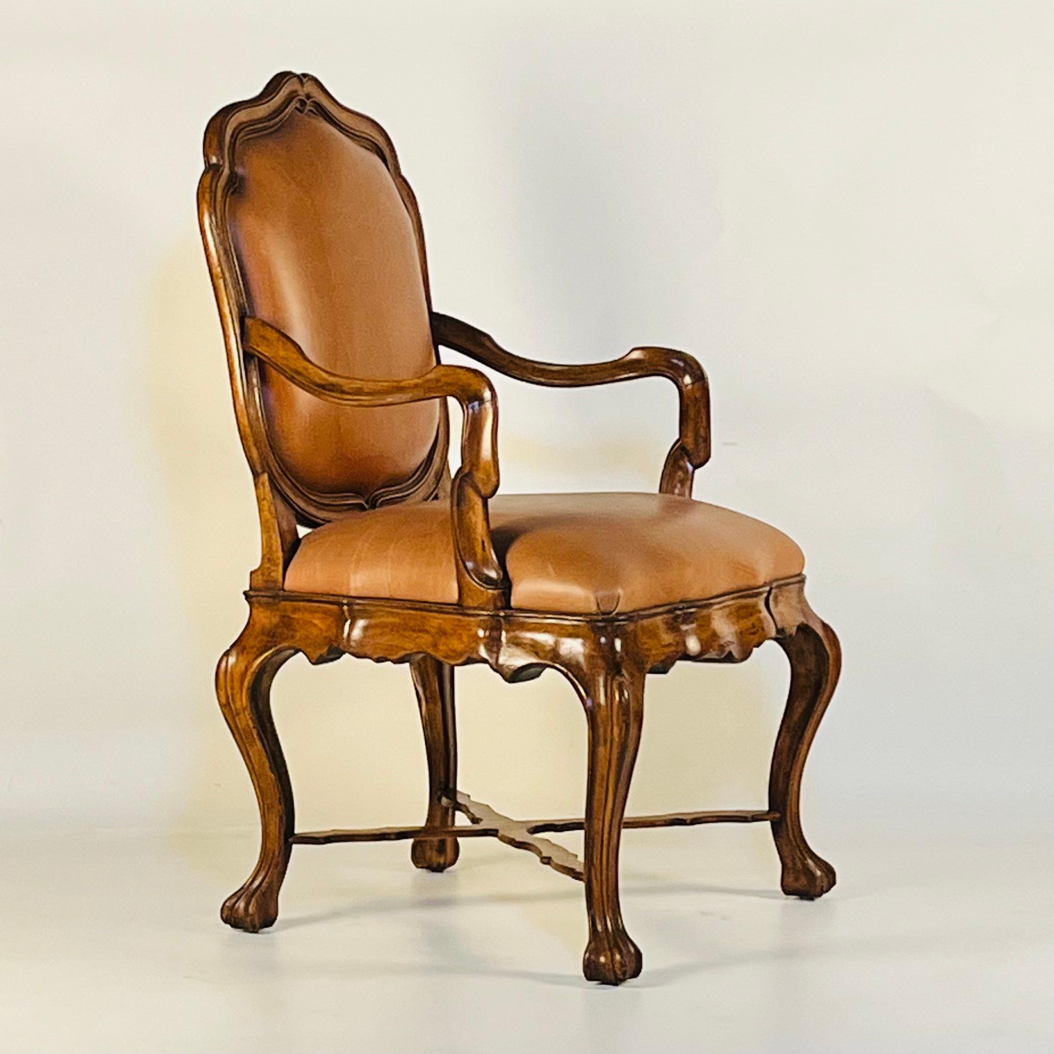Late 20th Century Pair of Large Venetian Walnut Armchairs by Therien Studio Workshops For Sale