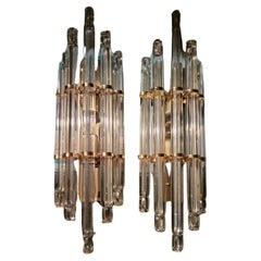 Pair of Large Venini Style Wall Lights, 1970 
