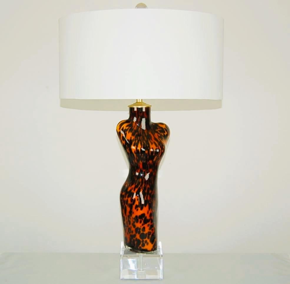 Pair of Large Venus De Milo Murano Lamps in Spotted Leopard For Sale 3