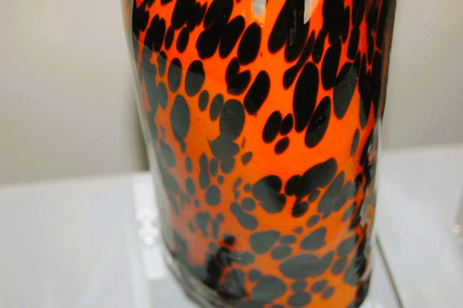 Pair of Large Venus De Milo Murano Lamps in Spotted Leopard In Good Condition For Sale In Smyrna, GA