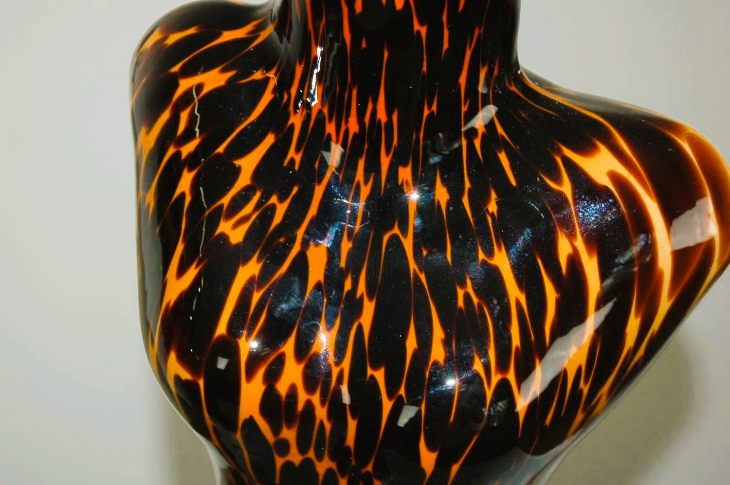 Blown Glass Pair of Large Venus De Milo Murano Lamps in Spotted Leopard For Sale