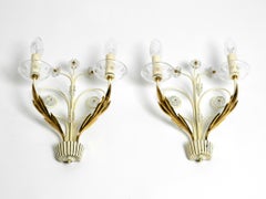 Pair of Large Very Beautiful Vereinigte Werkstätten Mid-Century Brass Wall Lamps