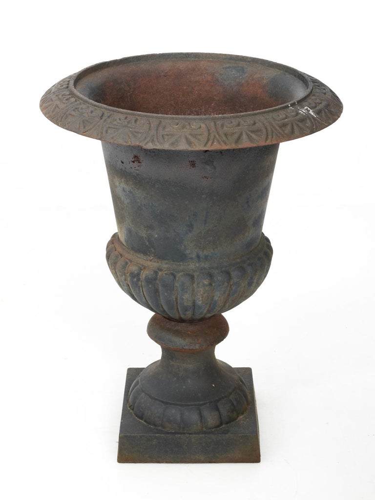 Pair of Large Victorian Cast Iron Garden Urns at 1stDibs