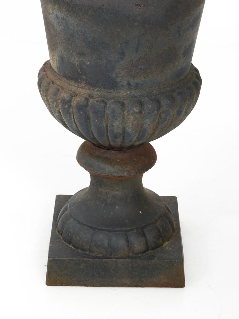 Pair of Large Victorian Cast Iron Garden Urns at 1stDibs