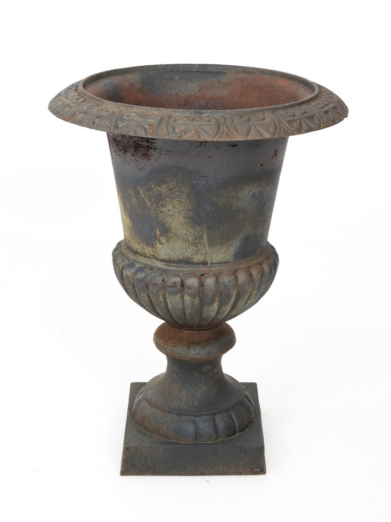 Pair of Large Victorian Style Cast Iron Urns at 1stDibs