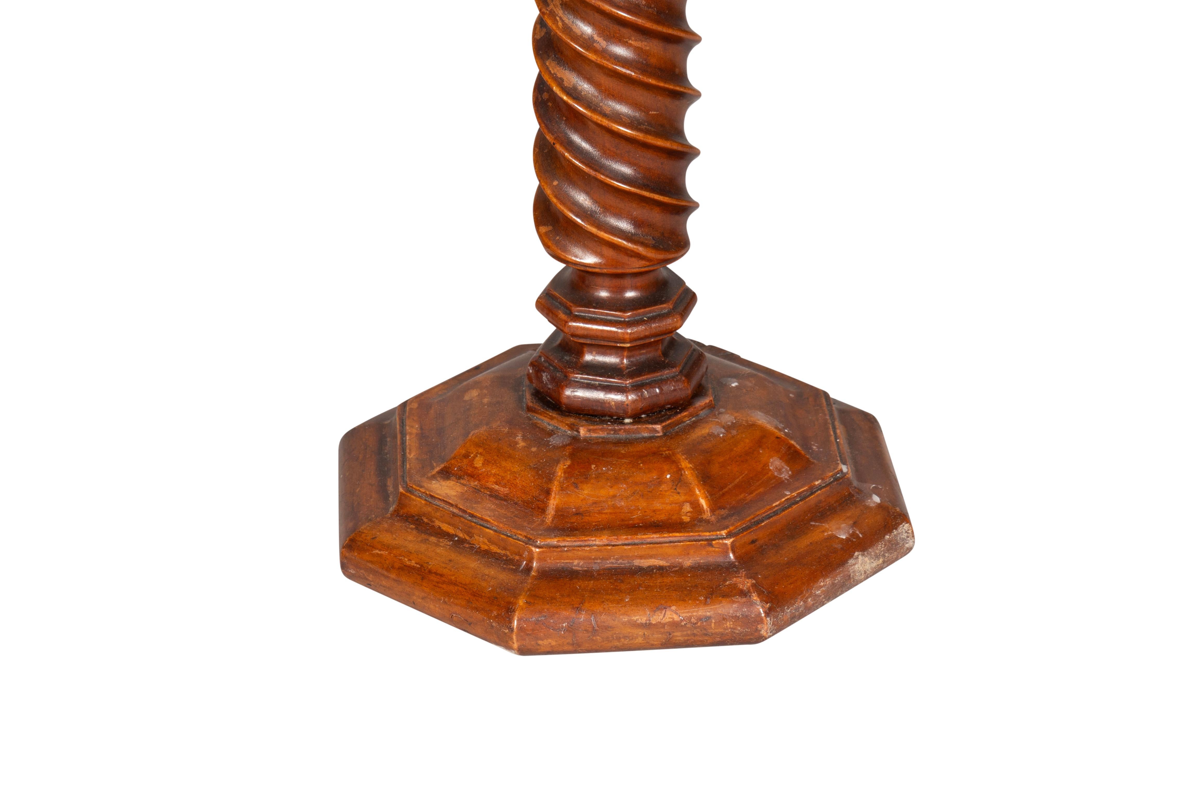 Pair Of Large Victorian Walnut Spiral Carved Candlesticks 2