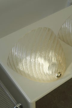 Pair of Large Vintage 1980s Murano Gold Bullicante Wall Lamp with Brass