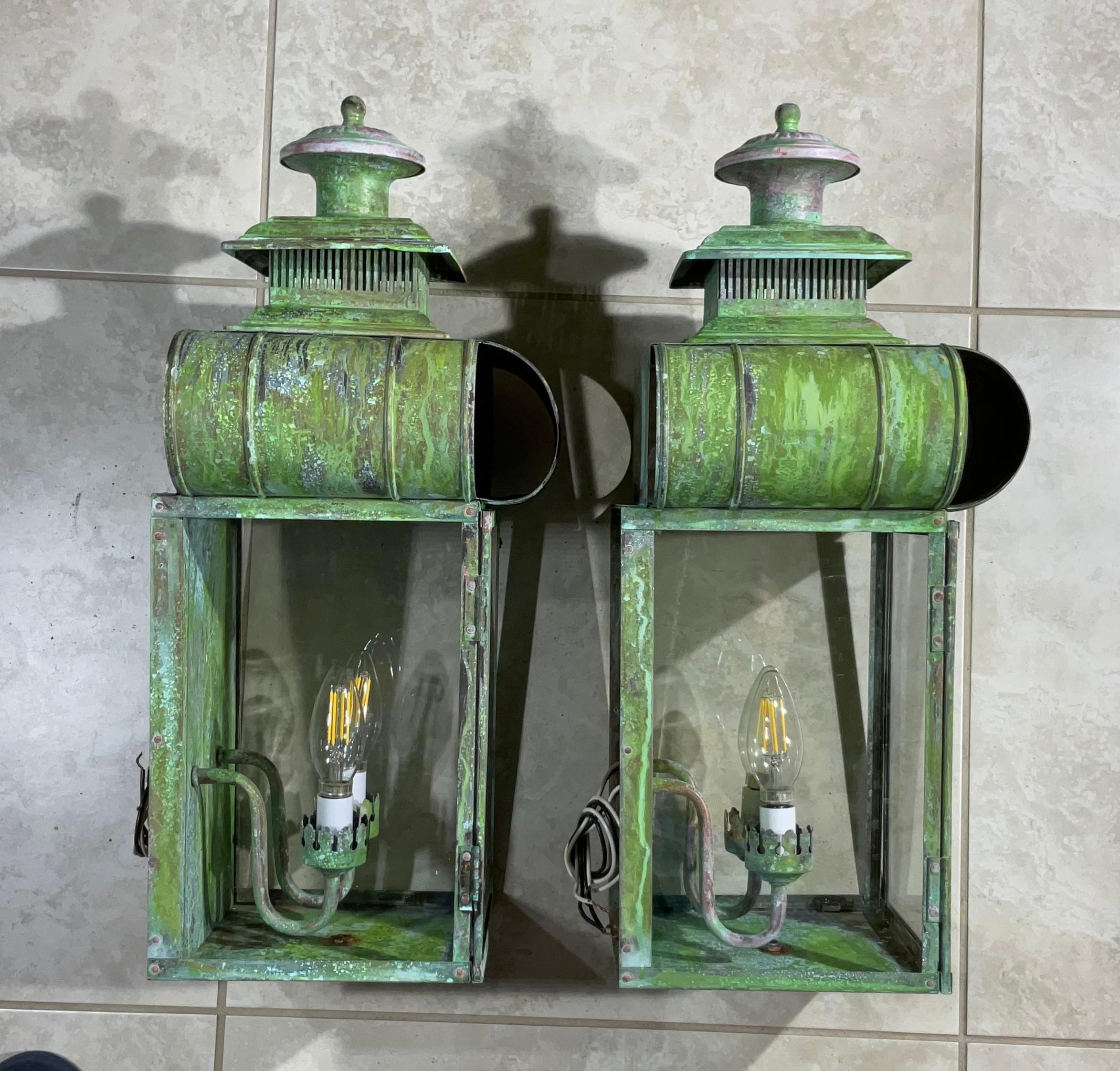 20th Century Pair of Large Vintage Architectural Wall Lantern