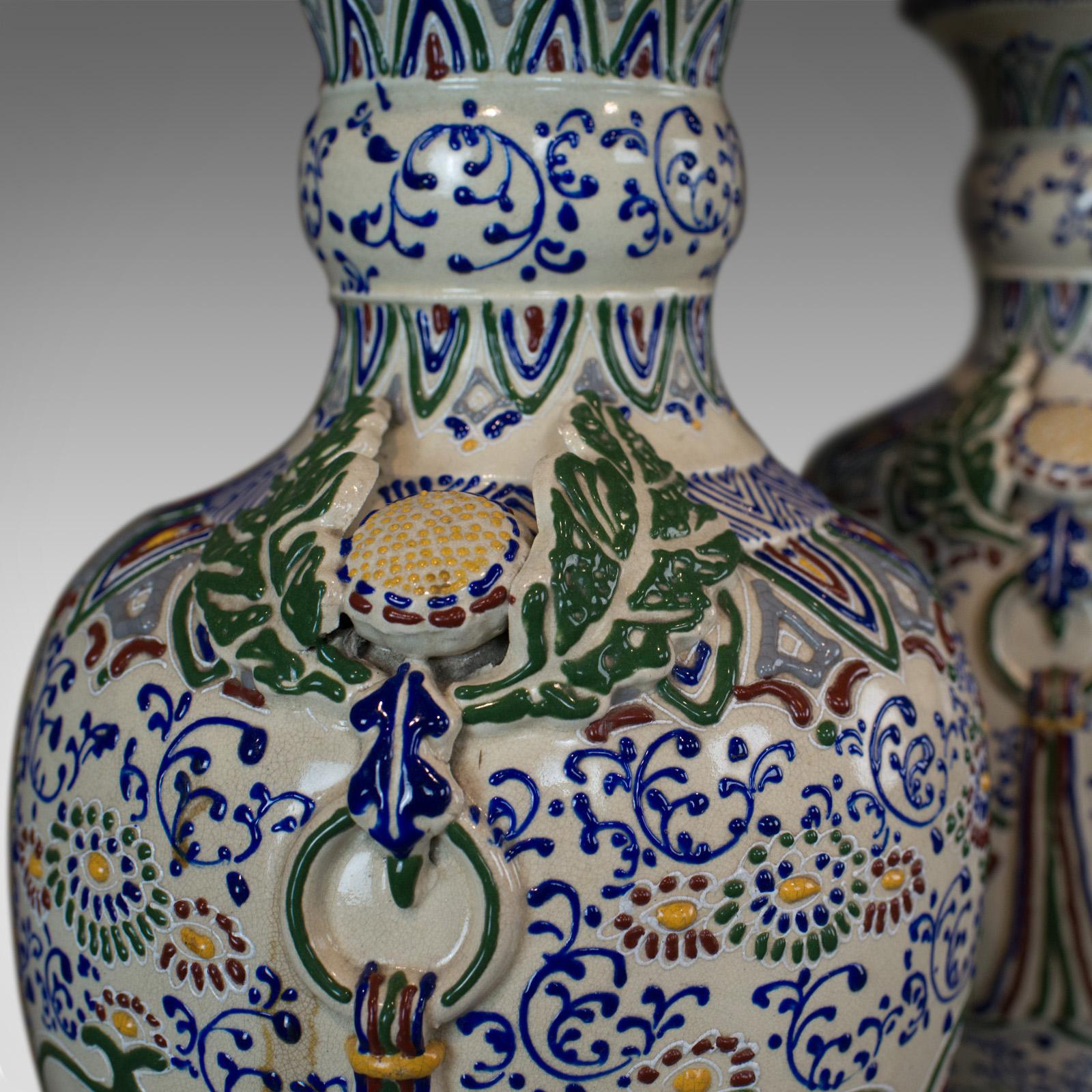 Pair of Large Vintage Baluster Vases, Decorative Ceramic Urns, 20th Century 2