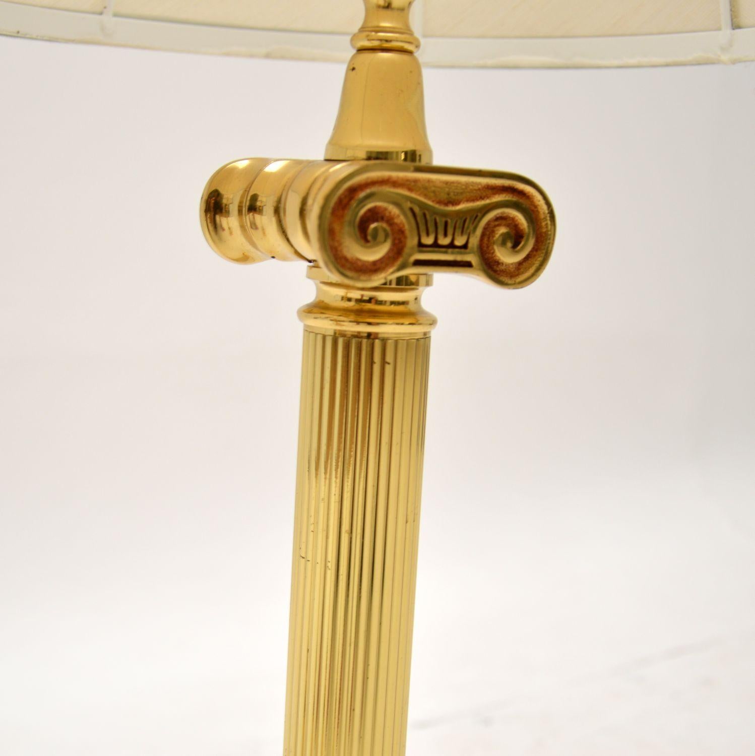 Mid-Century Modern Pair of Large Vintage Brass Table Lamps