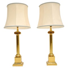 Pair of Large Vintage Brass Table Lamps