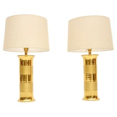 Pair of Large Vintage Brass Table Lamps