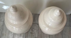 Pair of Large Vintage Creamware Ginger Jars, Ceramic, Circa 1970's
