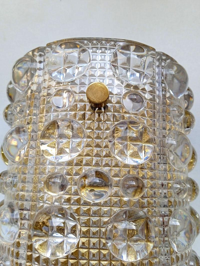 Pair of Large Vintage Crystal Bubble Glass Wall Lights Sconces, 1960s In Good Condition For Sale In Berlin, DE