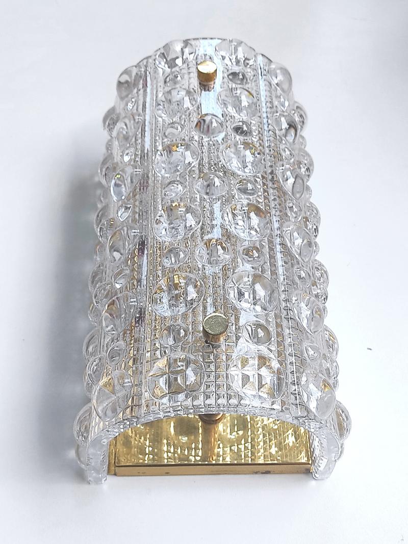 Pair of Large Vintage Crystal Bubble Glass Wall Lights Sconces, 1960s For Sale 2
