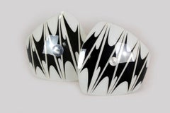 Pair of Large Vintage Czechoslovakian Glass Pendant Lights, 1970s